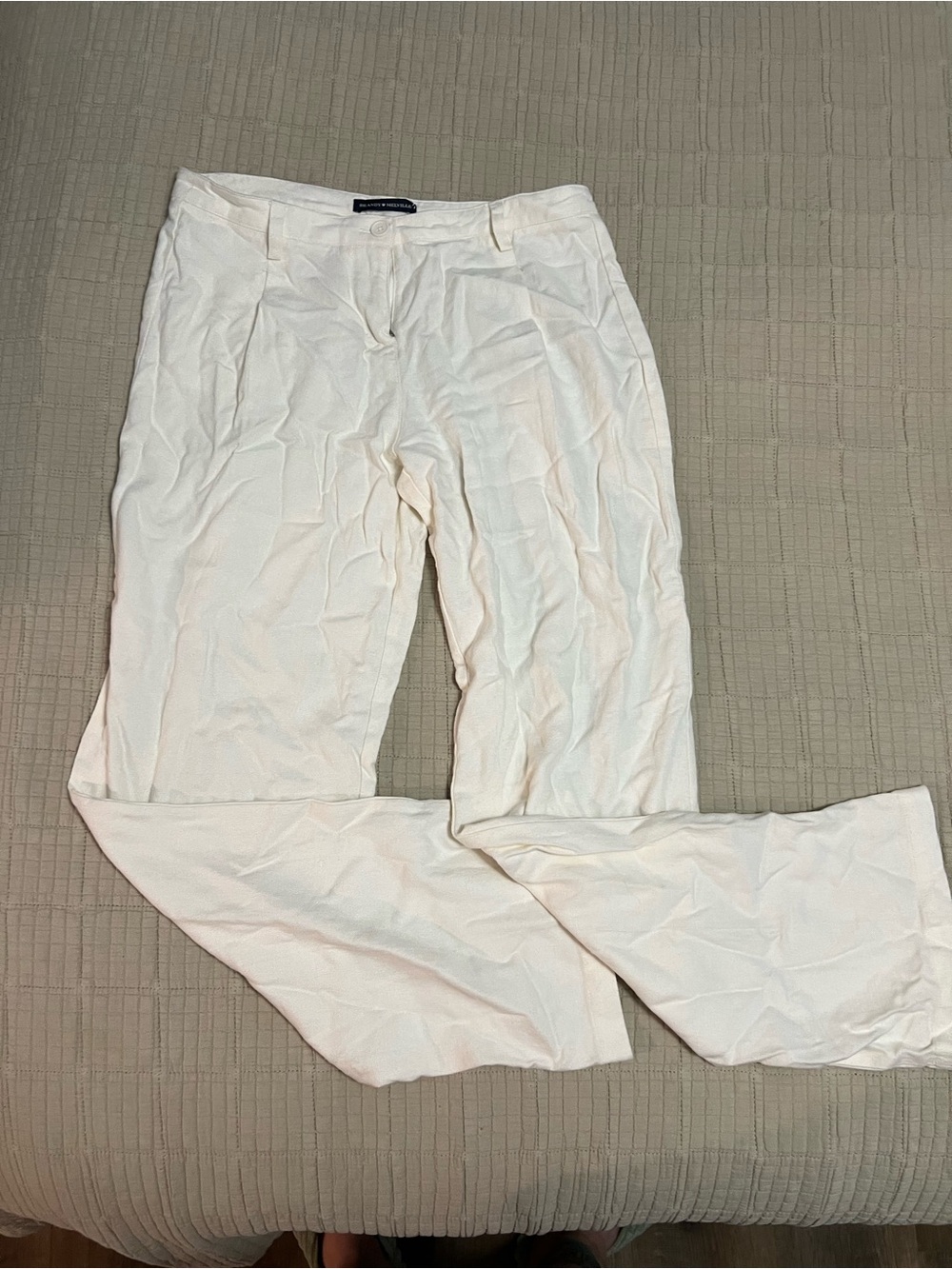 Brandy Melville Off-White Wide-Leg Trousers